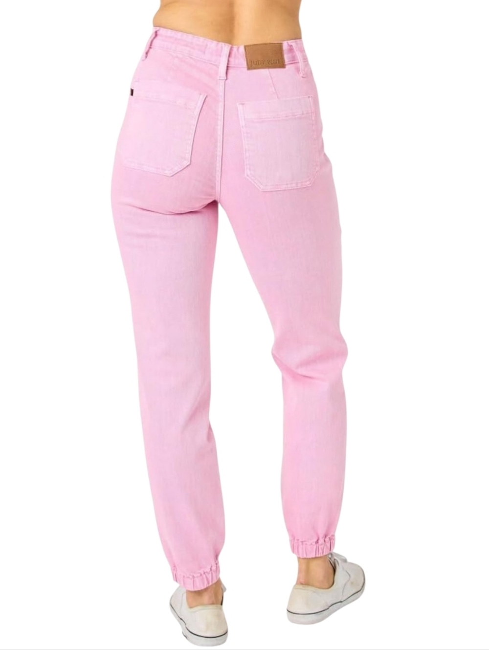 Judy Blue SZ 9/29 High-Rise Pink Dyed Denim Joggets - Picture 6 of 16